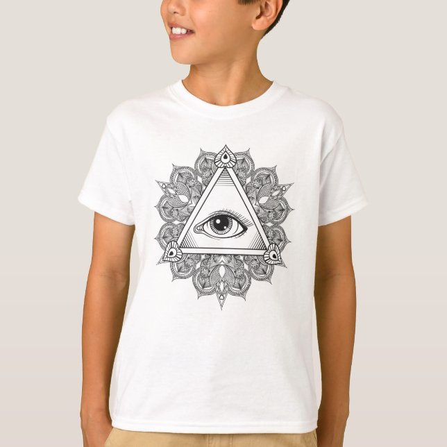 Eye Pyramid Symbol Doodle T-Shirt (Front)