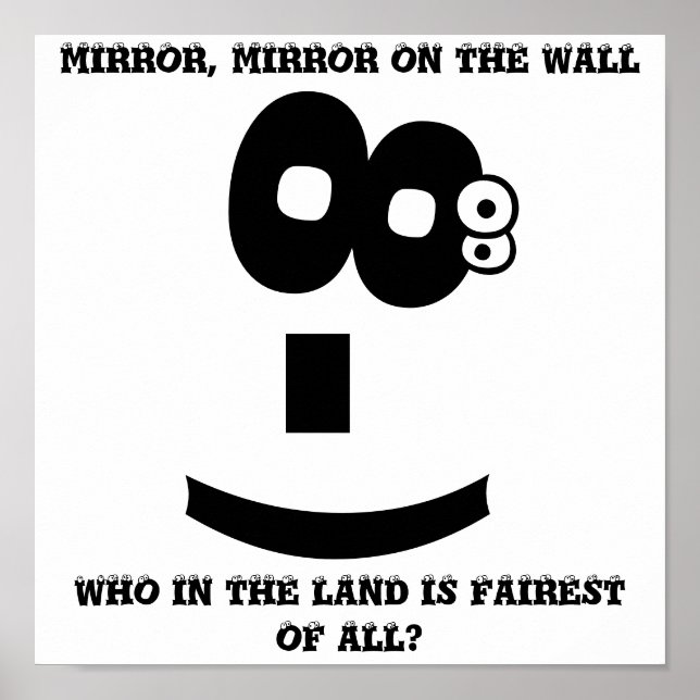 Eye-Rolling emoticon magical mirror Poster (Front)