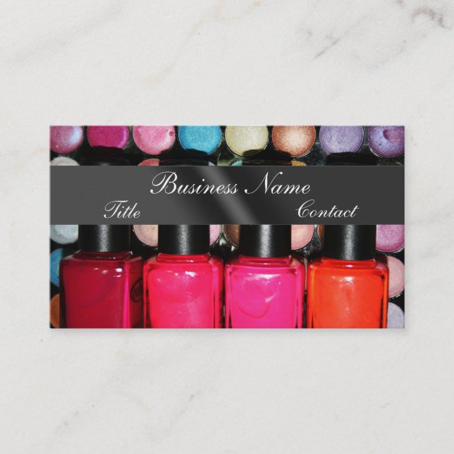Eye Shadow Nail Polish Palete Make Up Artist Business Card (Front)