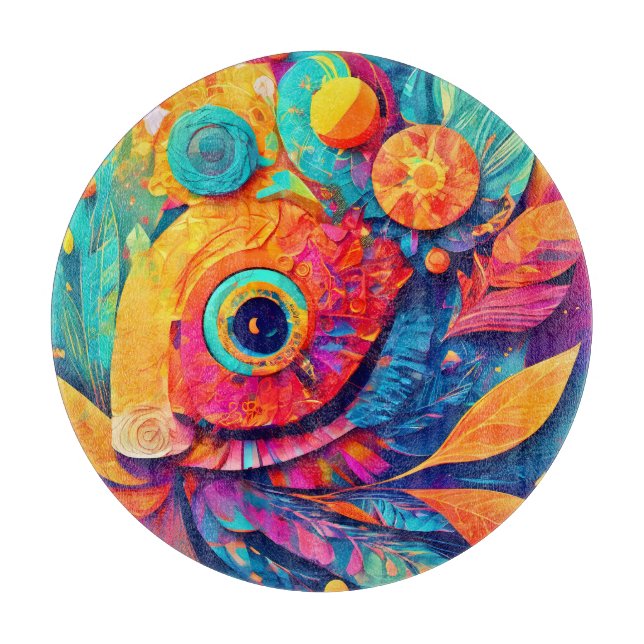 Eye-Shaped Leaf Close-Up Cutting Board (Front)