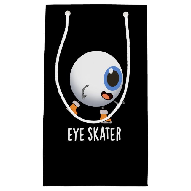 Eye Skater Funny Ice Skating Pun Dark BG Small Gift Bag (Front)