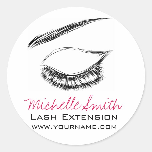 Eye Sketch Mascara Lash Extension Classic Round Sticker (Front)