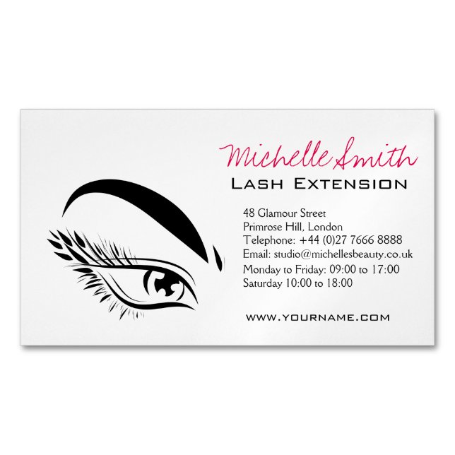 Eye Sketch Mascara Lash Extension Magnetic Business Card (Front)