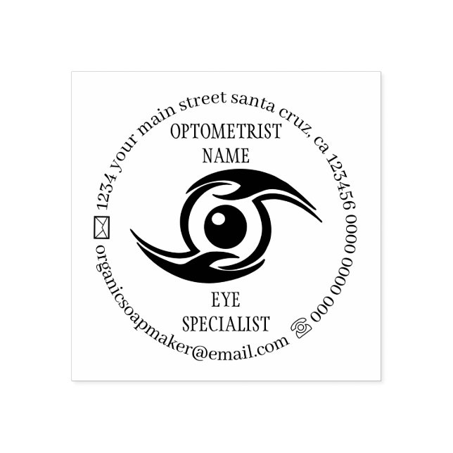 Eye specialist optometrist rubber stamp (Imprint)