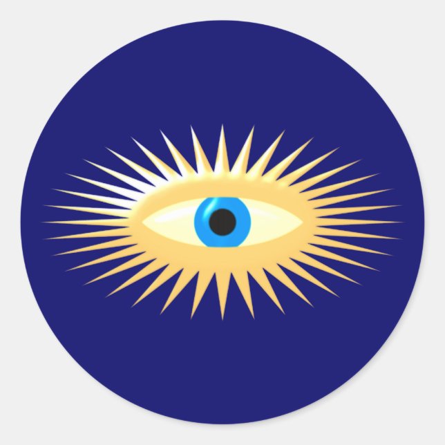 eye star rays eye star rays classic round sticker (Front)
