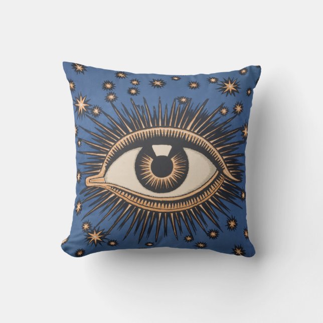 Eye Stars Moon Celestial Nouveau Cushion (Front)