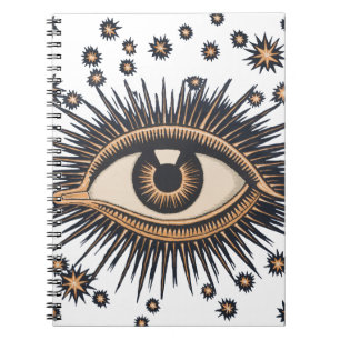 Eye Stars Moon Celestial Nouveau Notebook