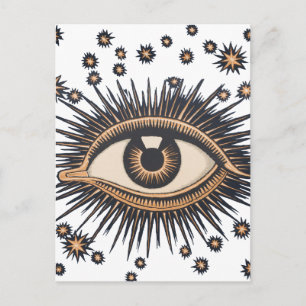 Eye Stars Moon Celestial Nouveau Postcard