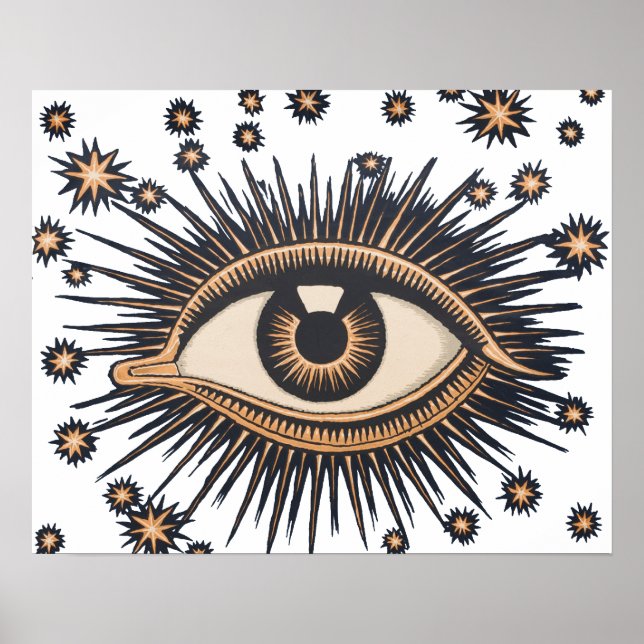 Eye Stars Moon Celestial Nouveau Poster (Front)