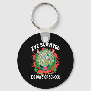Eye Survived 100 Days Of School 100 Days Smarter S Key Ring