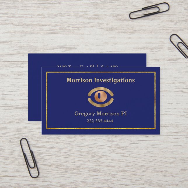 Eye Symbol Private Investigation  Business Card (Front/Back In Situ)