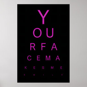 Eye Test Art Print Your Face Makes Me Smile, Funny
