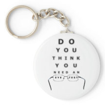 Eye Test Chart Button Keychain