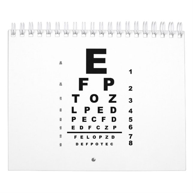 Eye Test Chart Exam Calendar (Cover)