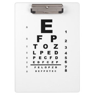Eye Test Chart Exam Clipboard