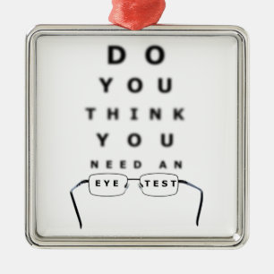Eye Test Chart Metal Tree Decoration