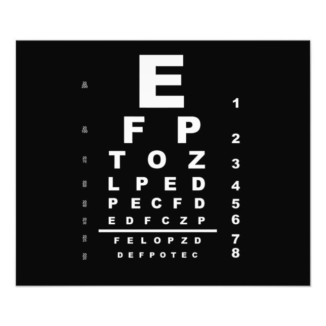 Eye Test Chart Photo Print (Front)