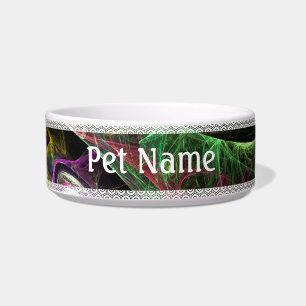 Eye to Eye Abstract Art Cat Bowl