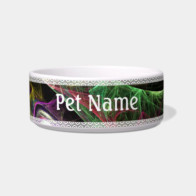 Eye to Eye Abstract Art Cat Bowl (Front)