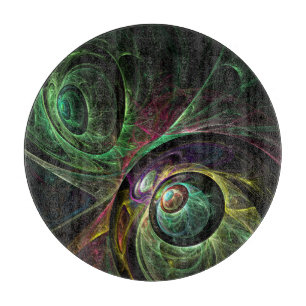 Eye to Eye Abstract Art Circle Cutting Board
