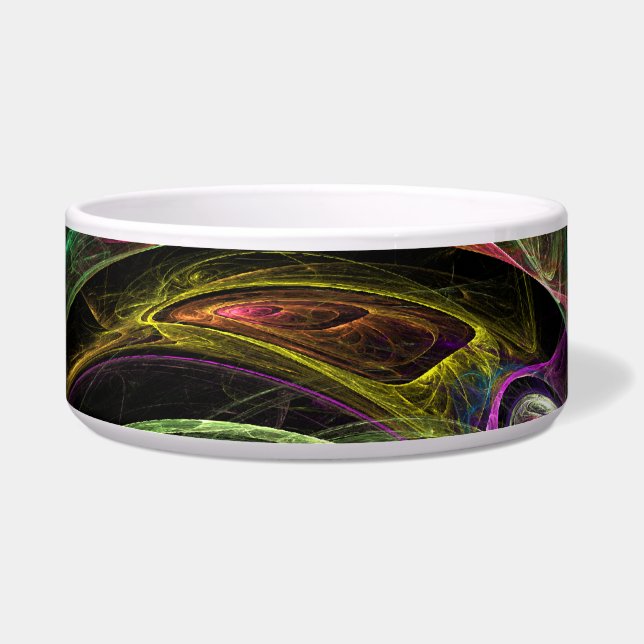 Eye to Eye Abstract Art Dog Bowl (Left)