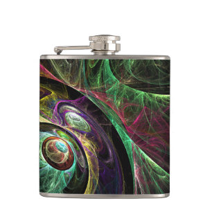 Eye to Eye Abstract Art Hip Flask