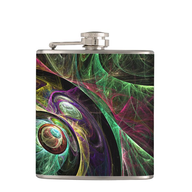 Eye to Eye Abstract Art Hip Flask (Front)