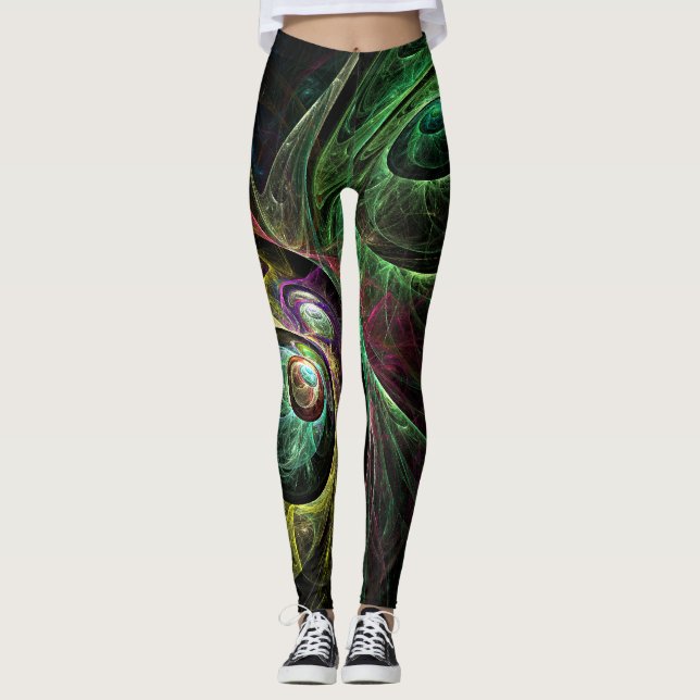 Eye to Eye Abstract Art Leggings (Front)