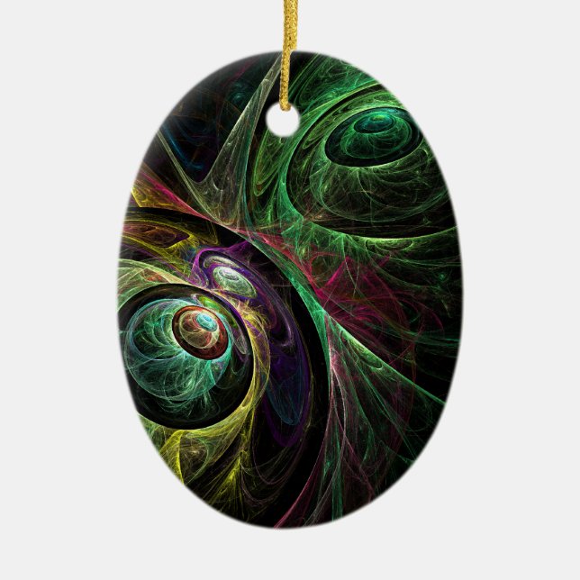 Eye to Eye Abstract Art Oval Ornament (Front)