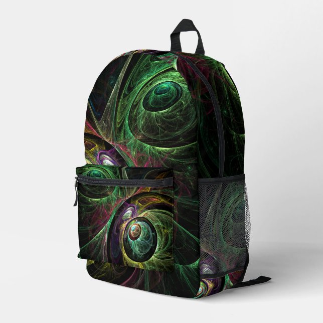 Eye to Eye Abstract Art Printed Backpack (Back Corner Right)