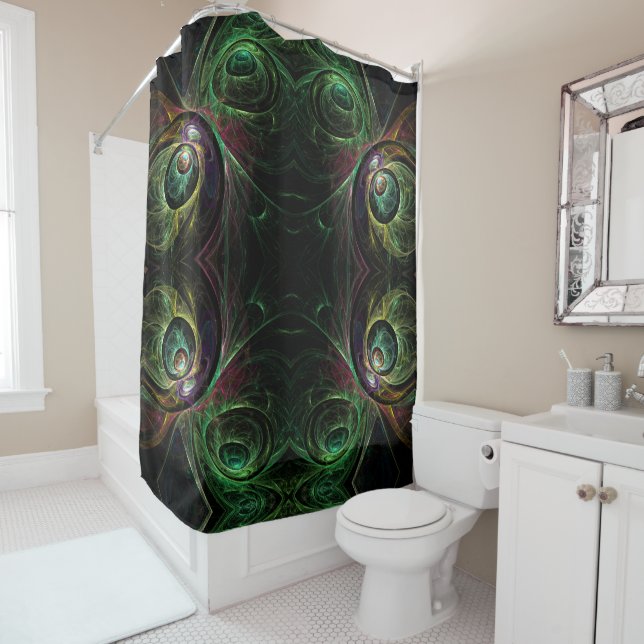 Eye to Eye Abstract Art Shower Curtain (In Situ)