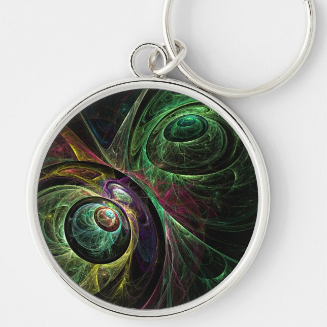 Eye to Eye Abstract Art Small Key Ring (Front)