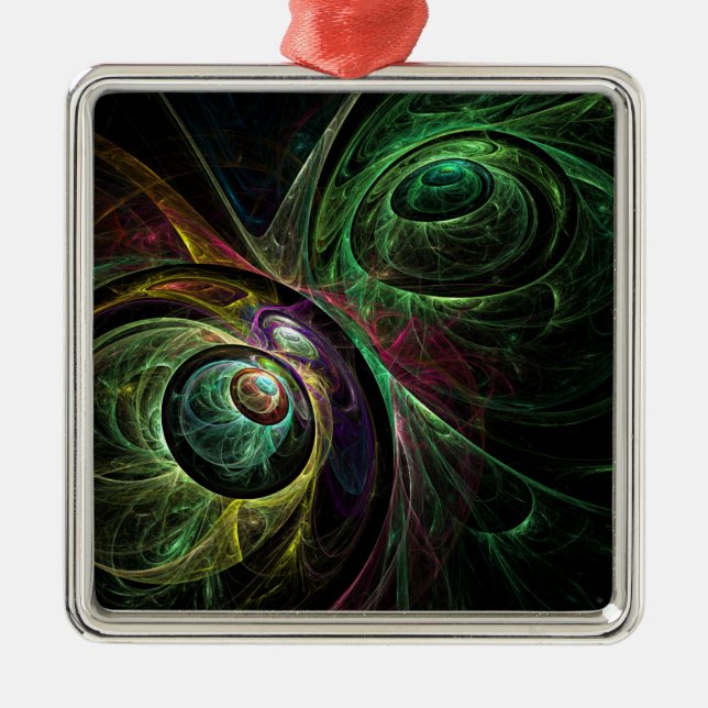 Eye to Eye Abstract Art Square Metal Tree Decoration (Front)