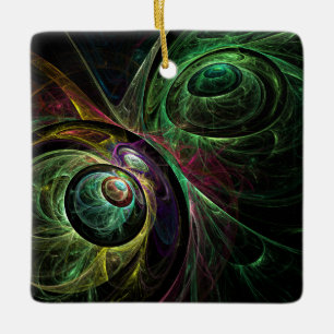 Eye to Eye Abstract Art Square Ornament