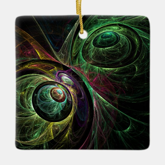 Eye to Eye Abstract Art Square Ornament (Front)