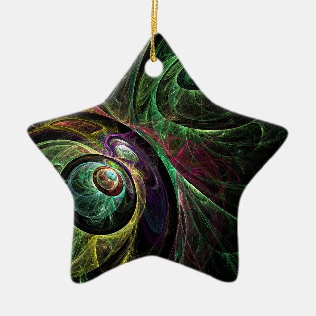 Eye to Eye Abstract Art Star Ornament (Front)