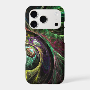 Eye to Eye Modern Fractal Green Gold Abstract Art