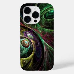 Eye to Eye Modern Fractal Green Gold Abstract Art  Case-Mate iPhone 14 Pro Case