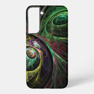 Eye to Eye Modern Fractal Green Gold Abstract Art Samsung Galaxy Case