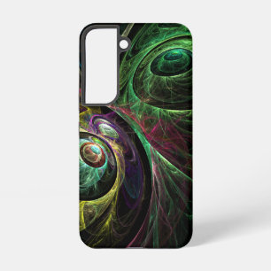 Eye to Eye Modern Fractal Green Gold Abstract Art  Samsung Galaxy Case
