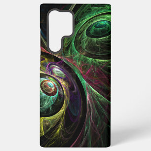 Eye to Eye Modern Fractal Green Gold Abstract Art Samsung Galaxy Case