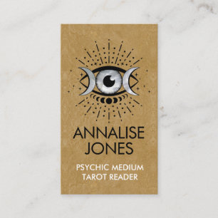 Eye - Triple Moon - Black and Pearl Business Card