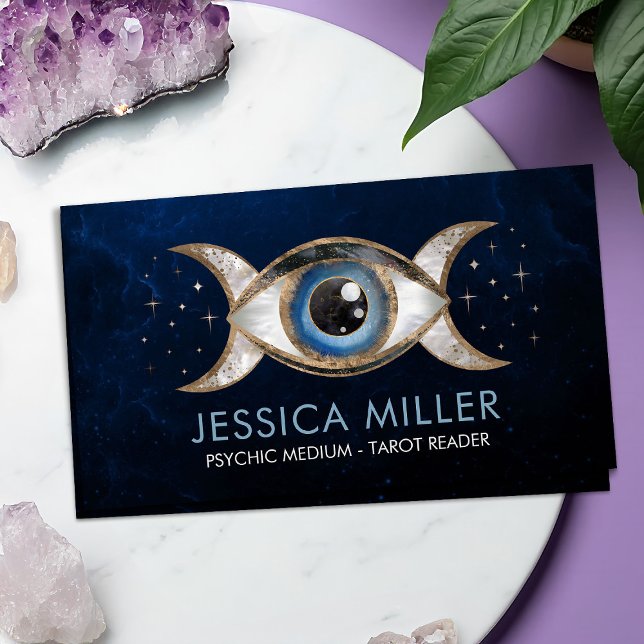 Eye - Triple Moon - Gemstone and gold Business Card (Creator Uploaded)