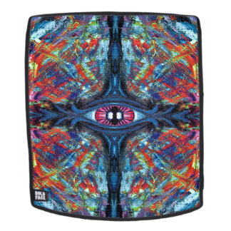 Eye Twisted and Trippy Painting blue Backpack