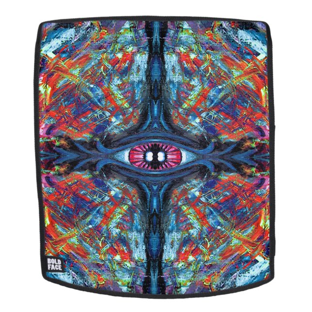 Eye Twisted and Trippy Painting blue Backpack (Removable Face)