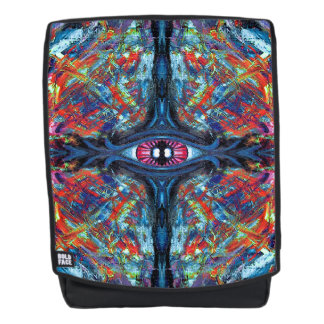 Eye Twisted and Trippy Painting blue Backpack