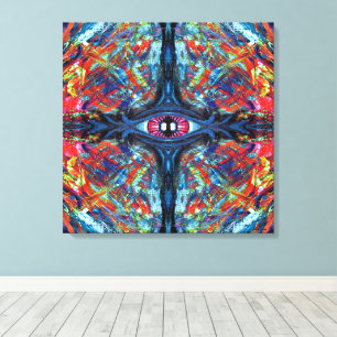 Eye Twisted and Trippy Painting blue Canvas Print