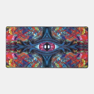 Eye Twisted and Trippy Painting blue Desk Mat