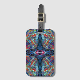 Eye Twisted and Trippy Painting blue Luggage Tag