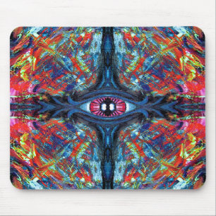 Eye Twisted and Trippy Painting blue Mouse Mat
